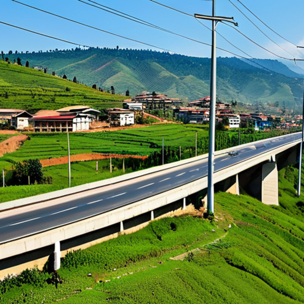 르완다와 아프리카 개발은행 - Infrastructure Development**
"Modern highway winding through the Rwandan countryside, connecting ru...