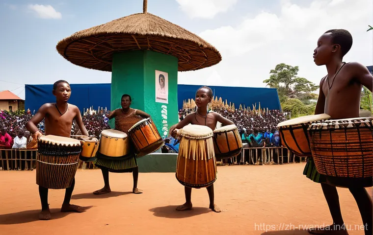 르완다 민속 음악 공연 일정 - **Prompt for Intore Dancers:**
"A group of Rwandan Intore dancers, men wearing vibrant and elabo... 르완다 민속 음악 공연 일정 - **Prompt for Intore Dancers:**
"A group of Rwandan Intore dancers, men wearing vibrant and elabo...