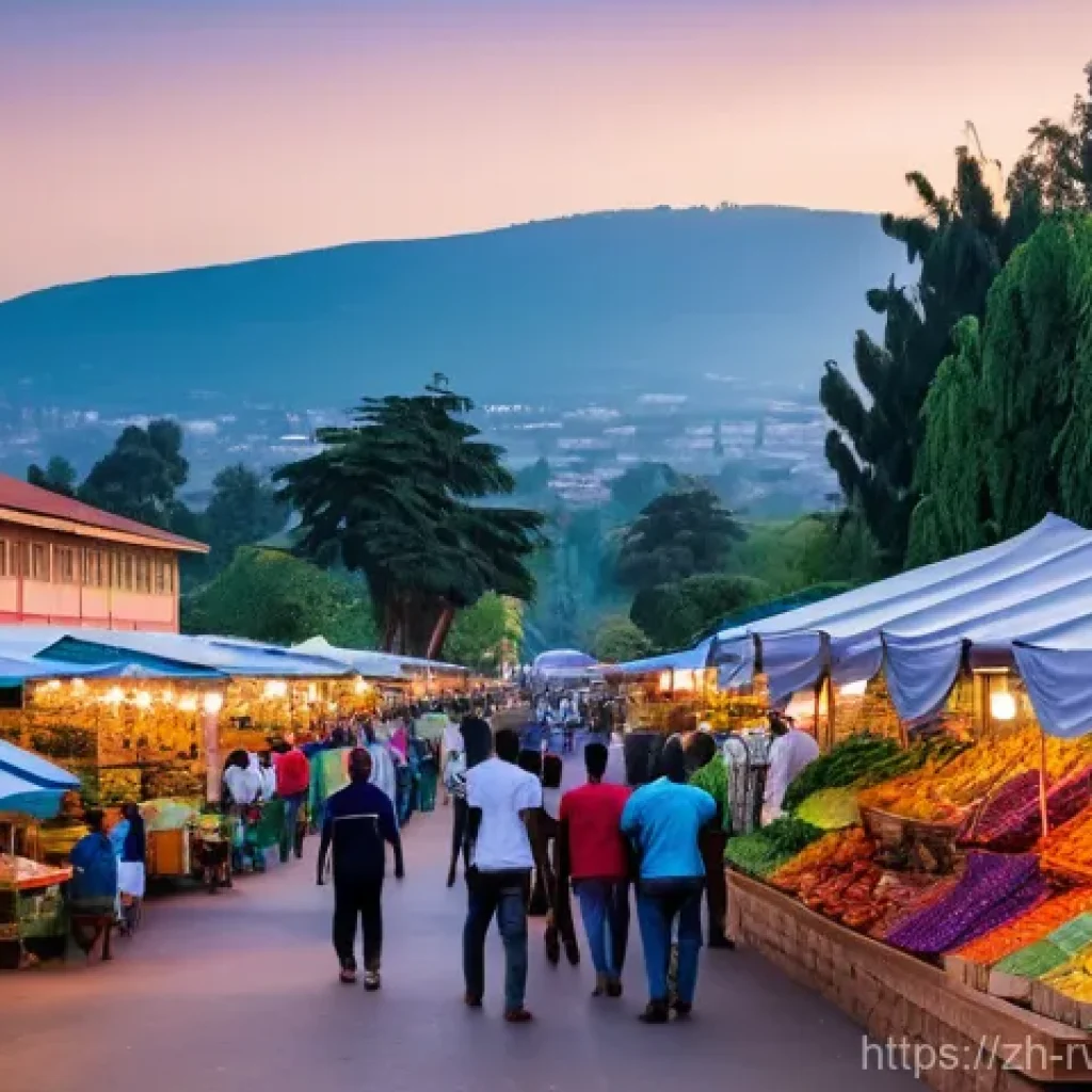 르완다의 도시별 특성 - **Prompt 1: Kigali's Vibrant Urban Landscape**
"A wide-angle, highly detailed photograph of a bu...