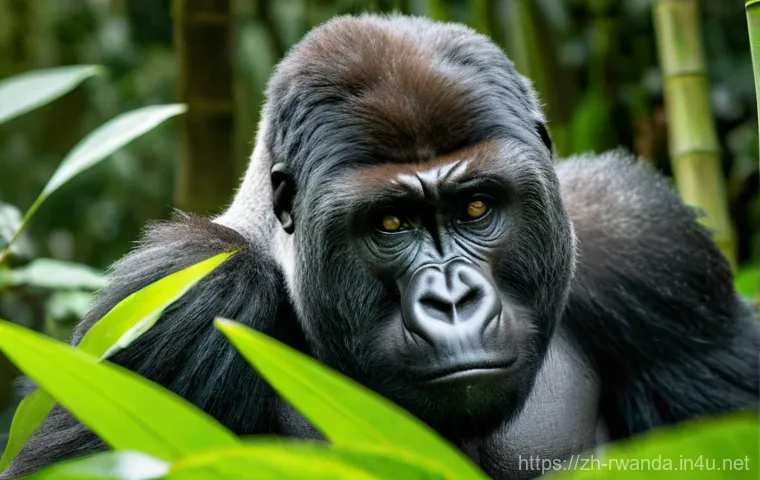 르완다에서의 사파리 경험 - Image Prompt 1: Gentle Giants of the Virunga Rainforest**