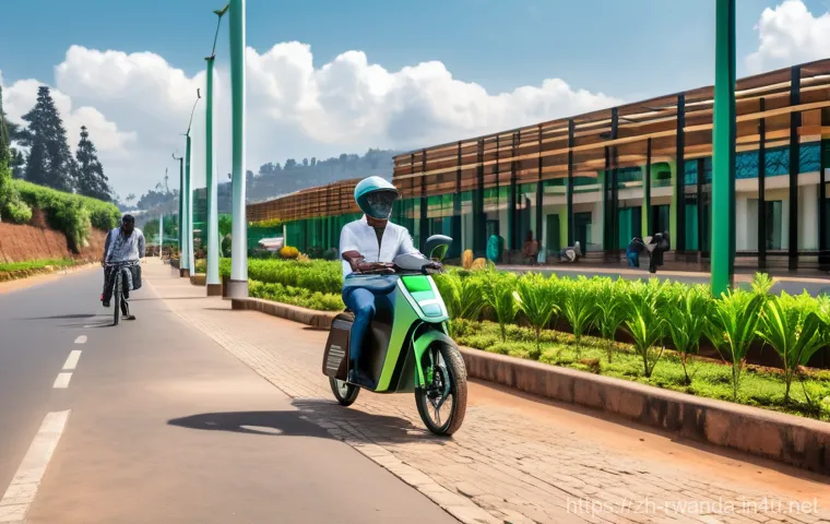 르완다의 대중 교통 안전성 - **Prompt:** A bright, interior shot of a modern and clean public bus in Kigali, Rwanda. A diverse gr...