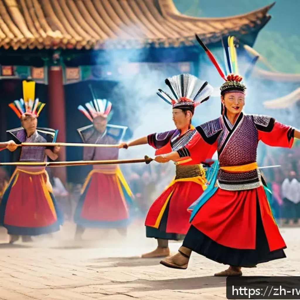 르완다의 전통 춤 동영상 - A dynamic scene of Intore dance performers in traditional warrior attire, featuring muscular dancers...