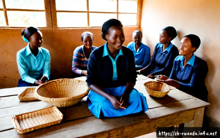 르완다의 주요 사회운동 - Photorealistic documentary-style scene of a peaceful women’s cooperative meeting in rural Rwanda, di...